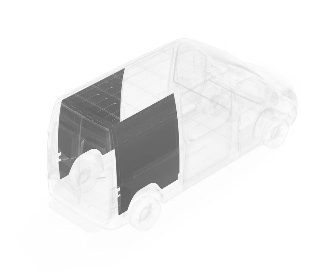 124-114-2613HR2 – LEGEND FLEET Van Wall Liner, With Front And Rear Driver Side/ Rear Passenger Side Panels Gray Polyp...